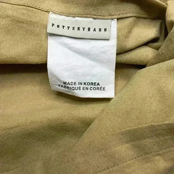 Set/2 Pottery Barn Faux Tan Suede Pillow Euro 26x26 Square - Picture 4 of 9